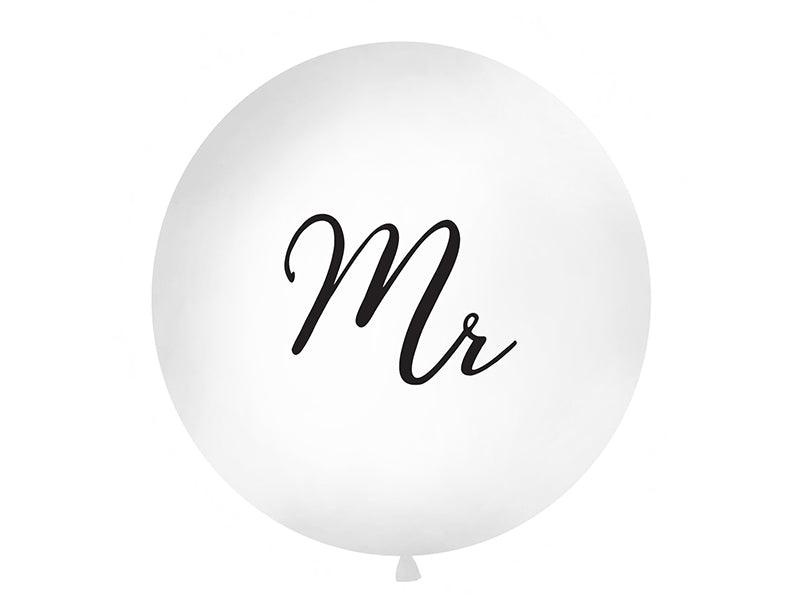 Ballon 1m, Mr, weiß - FeierGlanz